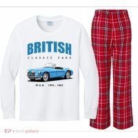 British Classic Sports Cars MG MGA Kids Long Sleeve Plaid Pajama Set thumb 0