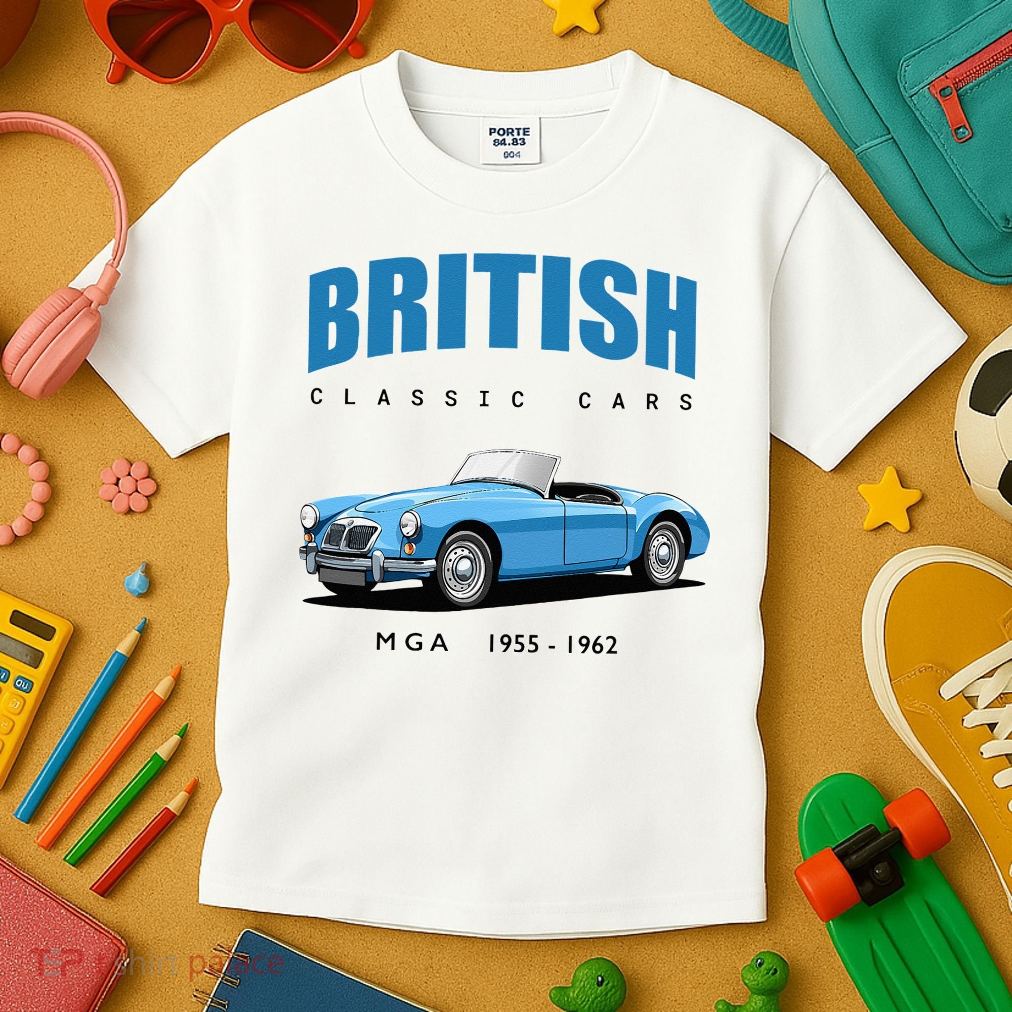 British Classic Sports Cars MG MGA Kids T-Shirt