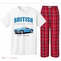 British Classic Sports Cars MG MGA Kids Plaid Pajama Set thumb 0