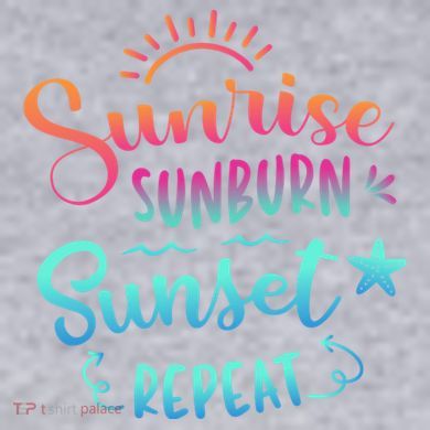 Beach Camping Sunrise Sunburn Sunset Repeat Summer Vacation Women's Racerback Cropped Tank