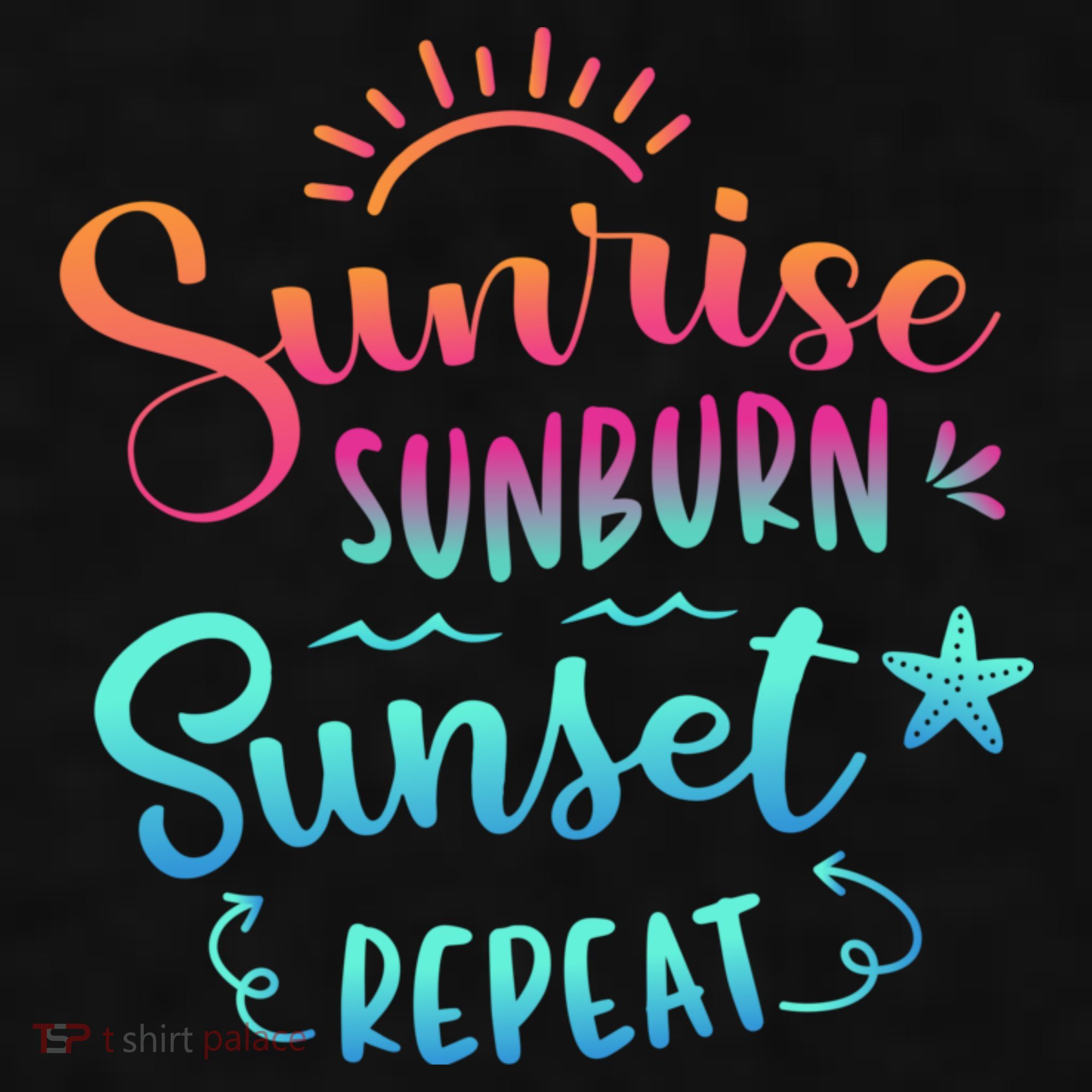 Beach Camping Sunrise Sunburn Sunset Repeat Summer Vacation Ladies PosiCharge Tri-Blend Wicking Tank