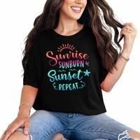 Beach Camping Sunrise Sunburn Sunset Repeat Summer Vacation Comfort Colors T-Shirt thumb 0