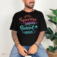 Beach Camping Sunrise Sunburn Sunset Repeat Summer Vacation Comfort Colors T-Shirt thumb 3