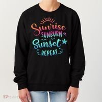 Beach Camping Sunrise Sunburn Sunset Repeat Summer Vacation Women's Sweatshirt thumb 0