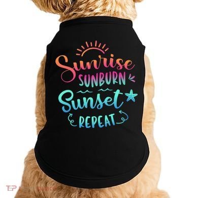 Beach Camping Sunrise Sunburn Sunset Repeat Summer Vacation Doggie Tank