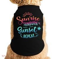 Beach Camping Sunrise Sunburn Sunset Repeat Summer Vacation Doggie Tank thumb 0