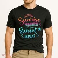 Beach Camping Sunrise Sunburn Sunset Repeat Summer Vacation Cooling Performance Crew T-Shirt thumb 2