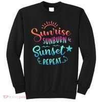 Beach Camping Sunrise Sunburn Sunset Repeat Summer Vacation Sweatshirt thumb 0