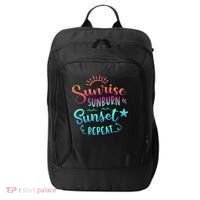 Beach Camping Sunrise Sunburn Sunset Repeat Summer Vacation City Backpack thumb 0