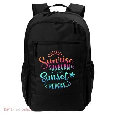 Beach Camping Sunrise Sunburn Sunset Repeat Summer Vacation Backpack