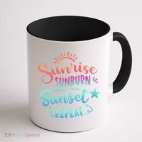 Beach Camping Sunrise Sunburn Sunset Repeat Summer Vacation Coffee Mug thumb 1