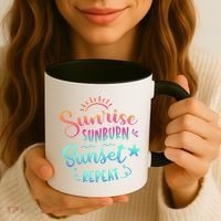 Beach Camping Sunrise Sunburn Sunset Repeat Summer Vacation Coffee Mug thumb 3