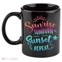 Beach Camping Sunrise Sunburn Sunset Repeat Summer Vacation 11oz C Handle Ceramic Mug thumb 2