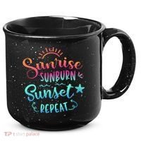 Beach Camping Sunrise Sunburn Sunset Repeat Summer Vacation 15oz Campfire Ceramic Mug thumb 0