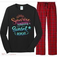 Beach Camping Sunrise Sunburn Sunset Repeat Summer Vacation Long Sleeve Pajama Set thumb 0