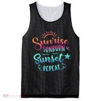 Beach Camping Sunrise Sunburn Sunset Repeat Summer Vacation Mesh Reversible Basketball Jersey Tank thumb 0