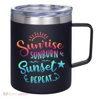 Beach Camping Sunrise Sunburn Sunset Repeat Summer Vacation 12oz Stainless Steel Coffee Mug thumb 0
