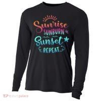 Beach Camping Sunrise Sunburn Sunset Repeat Summer Vacation Cooling Performance Long Sleeve Crew thumb 0