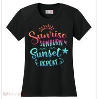 Beach Camping Sunrise Sunburn Sunset Repeat Summer Vacation Women's Cooling Performance Crew T-Shirt thumb 0