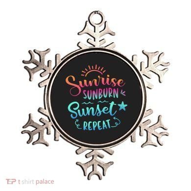 Beach Camping Sunrise Sunburn Sunset Repeat Summer Vacation Ornament