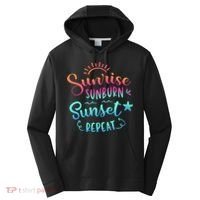 Beach Camping Sunrise Sunburn Sunset Repeat Summer Vacation Performance Fleece Hoodie thumb 0