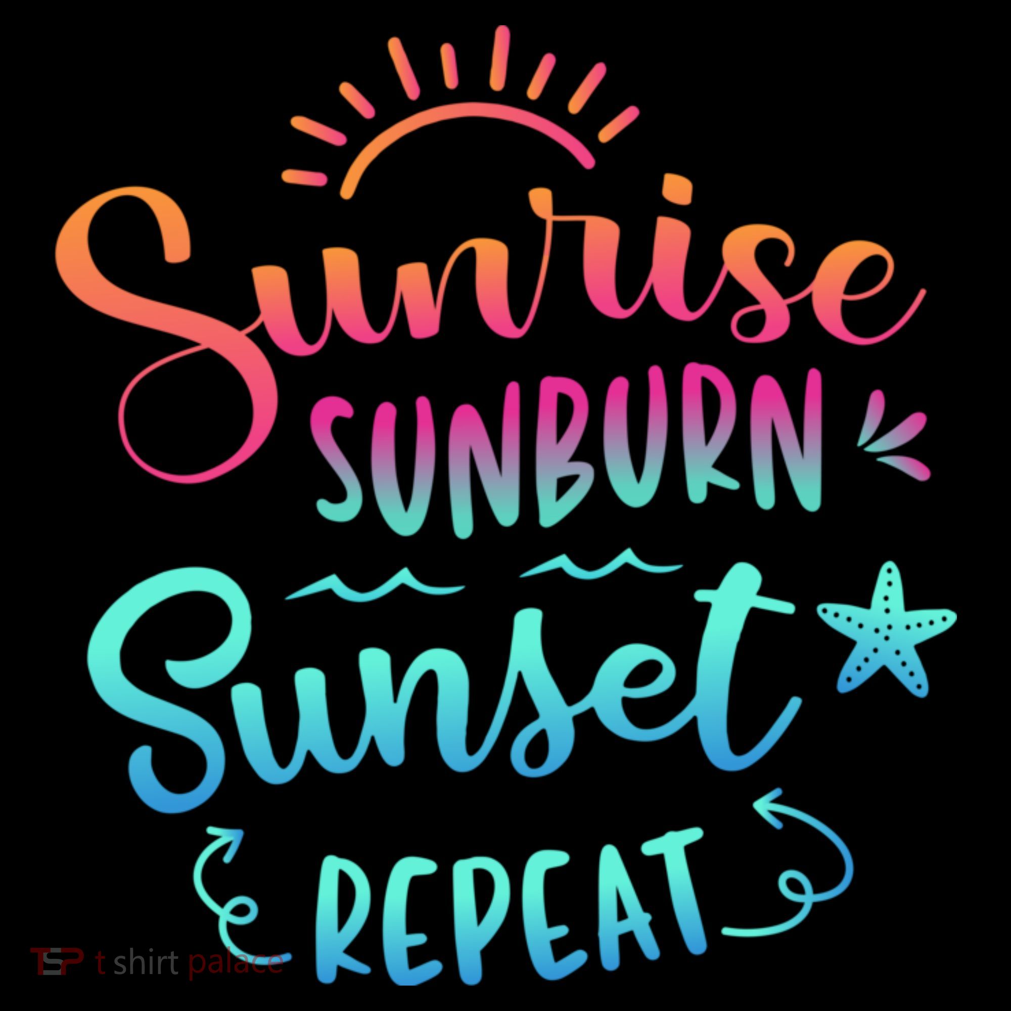 Beach Camping Sunrise Sunburn Sunset Repeat Summer Vacation Performance Fleece Hoodie