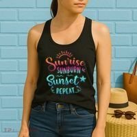 Beach Camping Sunrise Sunburn Sunset Repeat Summer Vacation Women's Tank Top thumb 2