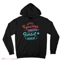 Beach Camping Sunrise Sunburn Sunset Repeat Summer Vacation Tall Hoodie thumb 0