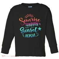 Beach Camping Sunrise Sunburn Sunset Repeat Summer Vacation Toddler Long Sleeve Shirt thumb 0