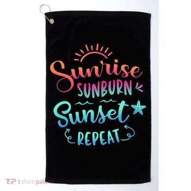 Beach Camping Sunrise Sunburn Sunset Repeat Summer Vacation Golf Towel
