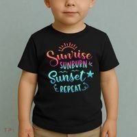 Beach Camping Sunrise Sunburn Sunset Repeat Summer Vacation Toddler T-Shirt thumb 2