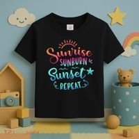 Beach Camping Sunrise Sunburn Sunset Repeat Summer Vacation Toddler T-Shirt thumb 3