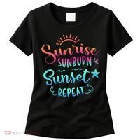 Beach Camping Sunrise Sunburn Sunset Repeat Summer Vacation Women's T-Shirt thumb 0
