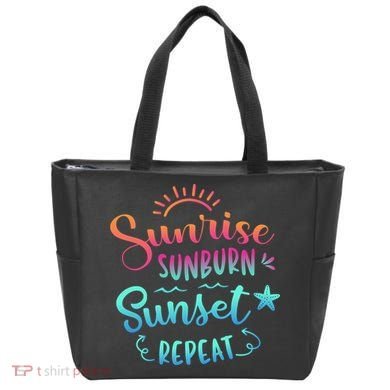 Beach Camping Sunrise Sunburn Sunset Repeat Summer Vacation Tote Bag