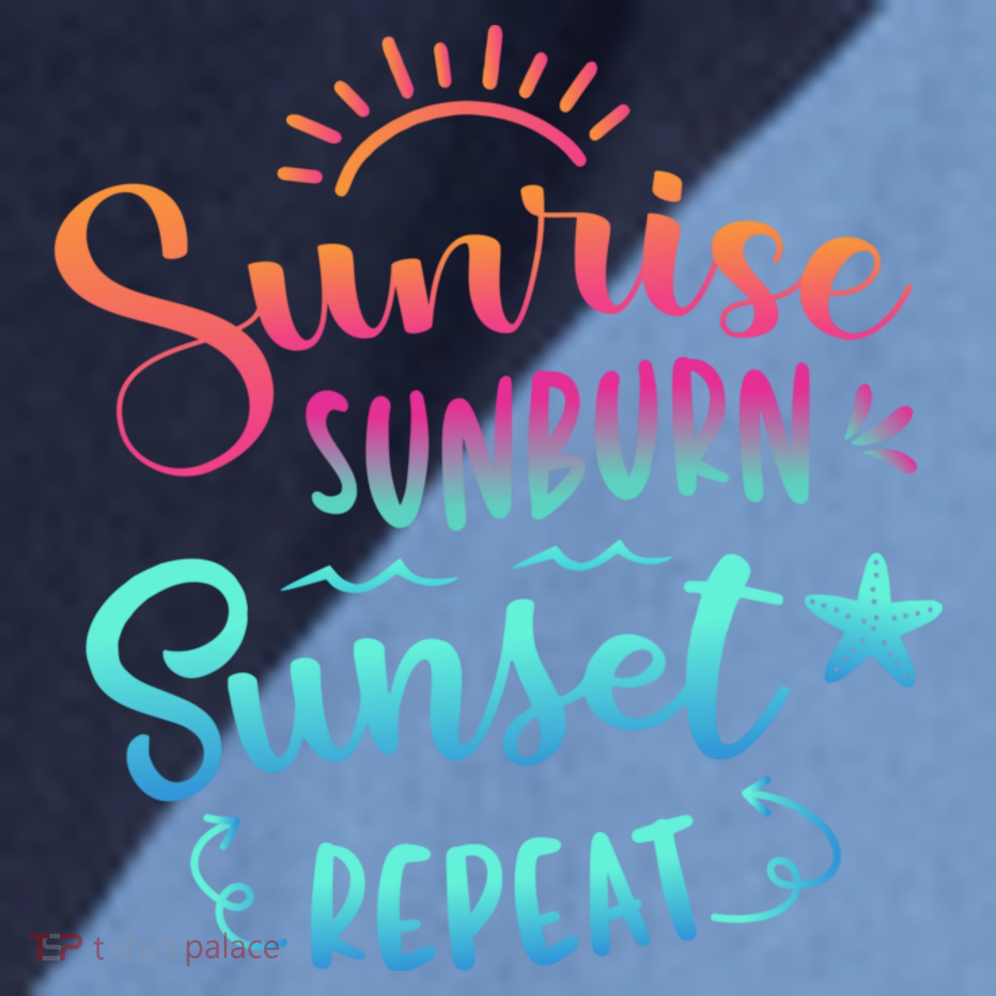 Beach Camping Sunrise Sunburn Sunset Repeat Summer Vacation Raglan Baseball Sleeve Shirt