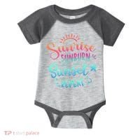 Beach Camping Sunrise Sunburn Sunset Repeat Summer Vacation Infant Baby Jersey Bodysuit thumb 0