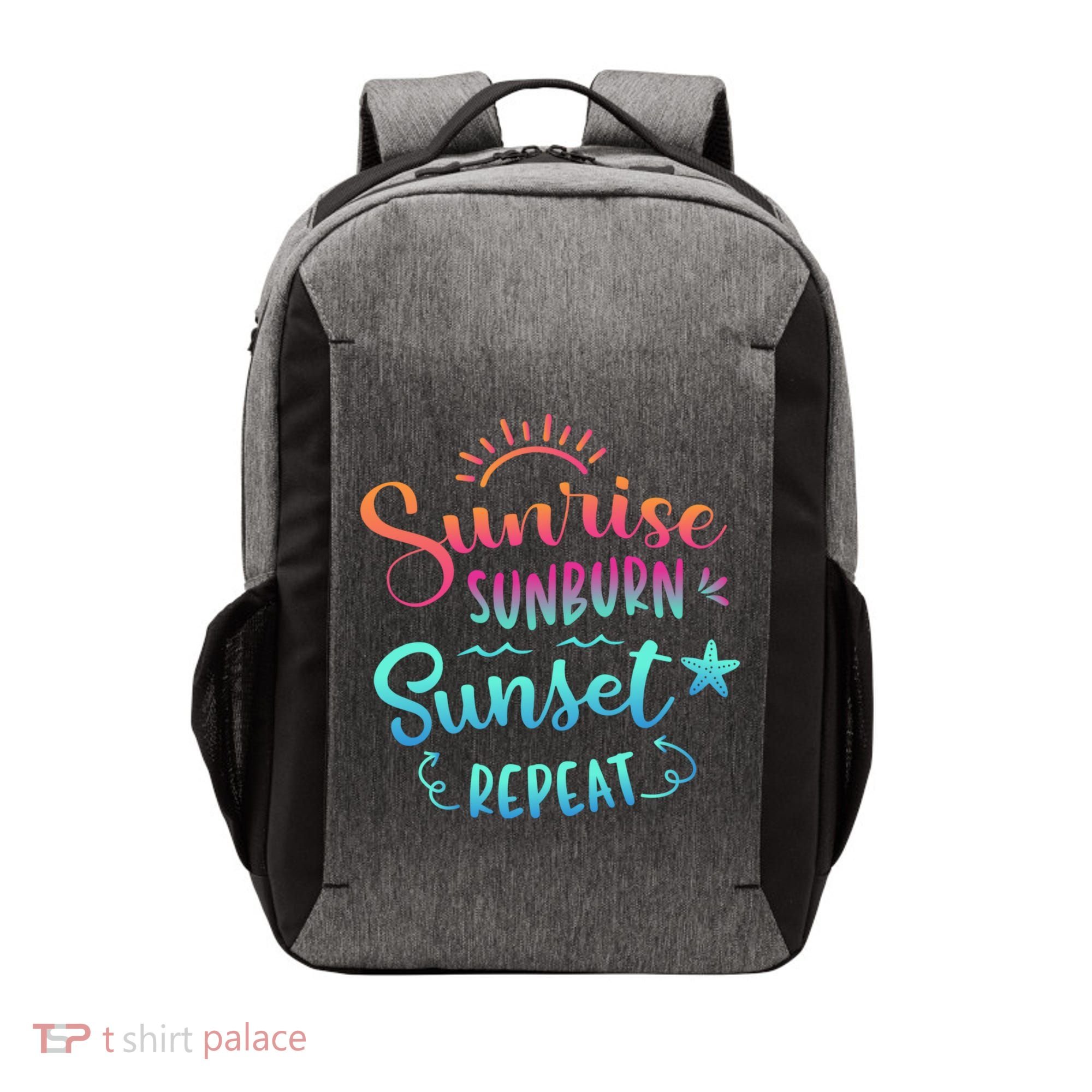 Beach Camping Sunrise Sunburn Sunset Repeat Summer Vacation Vector Backpack