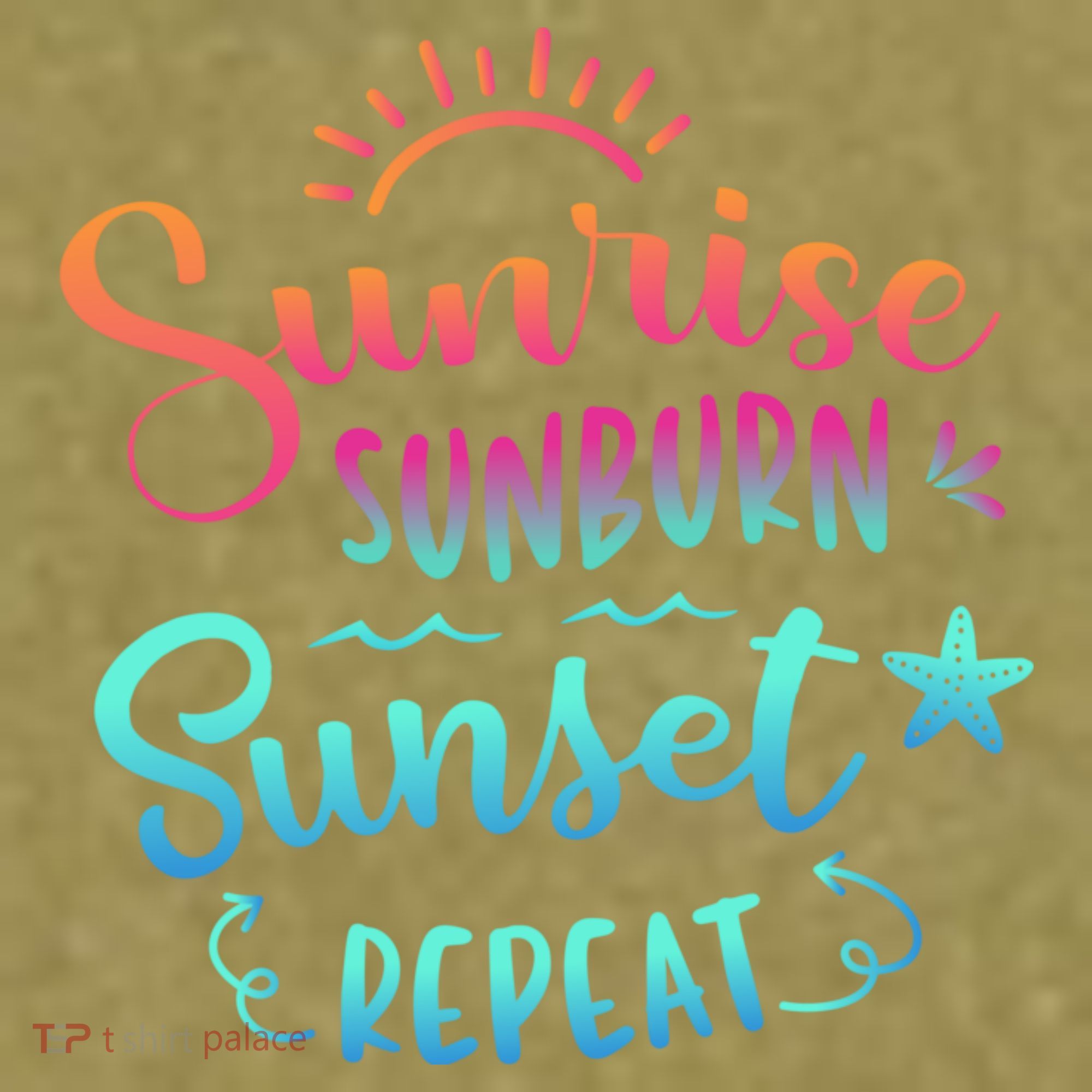 Beach Camping Sunrise Sunburn Sunset Repeat Summer Vacation Garment-Dyed Women's Muscle Tee
