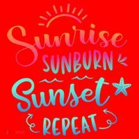 Beach Camping Sunrise Sunburn Sunset Repeat Summer Vacation Santa Hat thumb 1