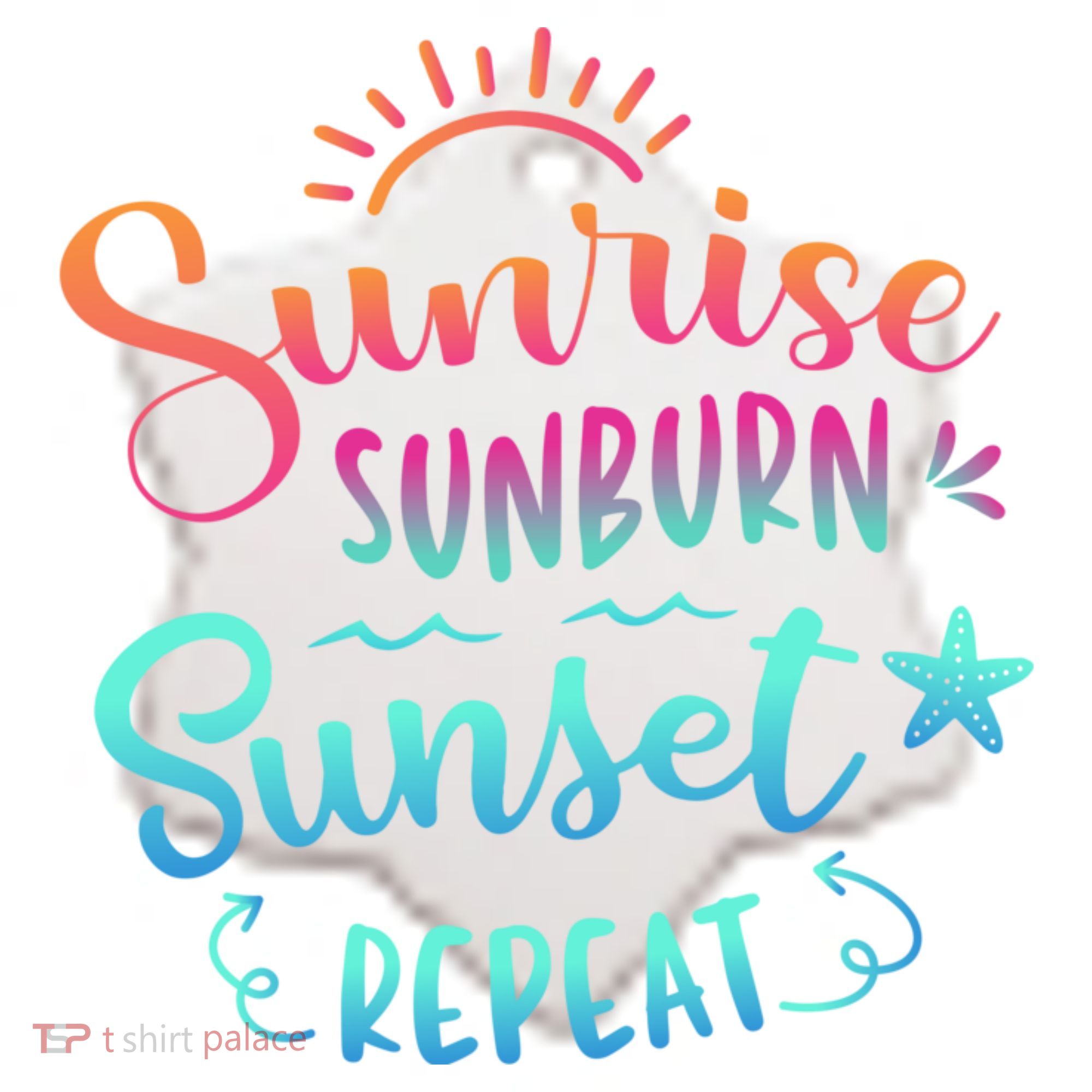 Beach Camping Sunrise Sunburn Sunset Repeat Summer Vacation Ceramic Ornament