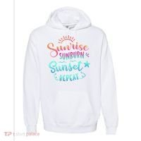 Beach Camping Sunrise Sunburn Sunset Repeat Summer Vacation Comfort Colors Garment-Dyed Hooded Sweatshirt thumb 0