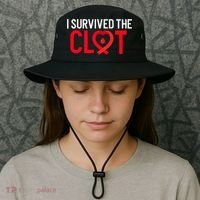 Blood Clot Survived Pe Supporter Pulmonary Embolism Survivor Cool Gift Bucket Hat thumb 3