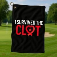 Blood Clot Survived Pe Supporter Pulmonary Embolism Survivor Cool Gift Golf Towel thumb 1