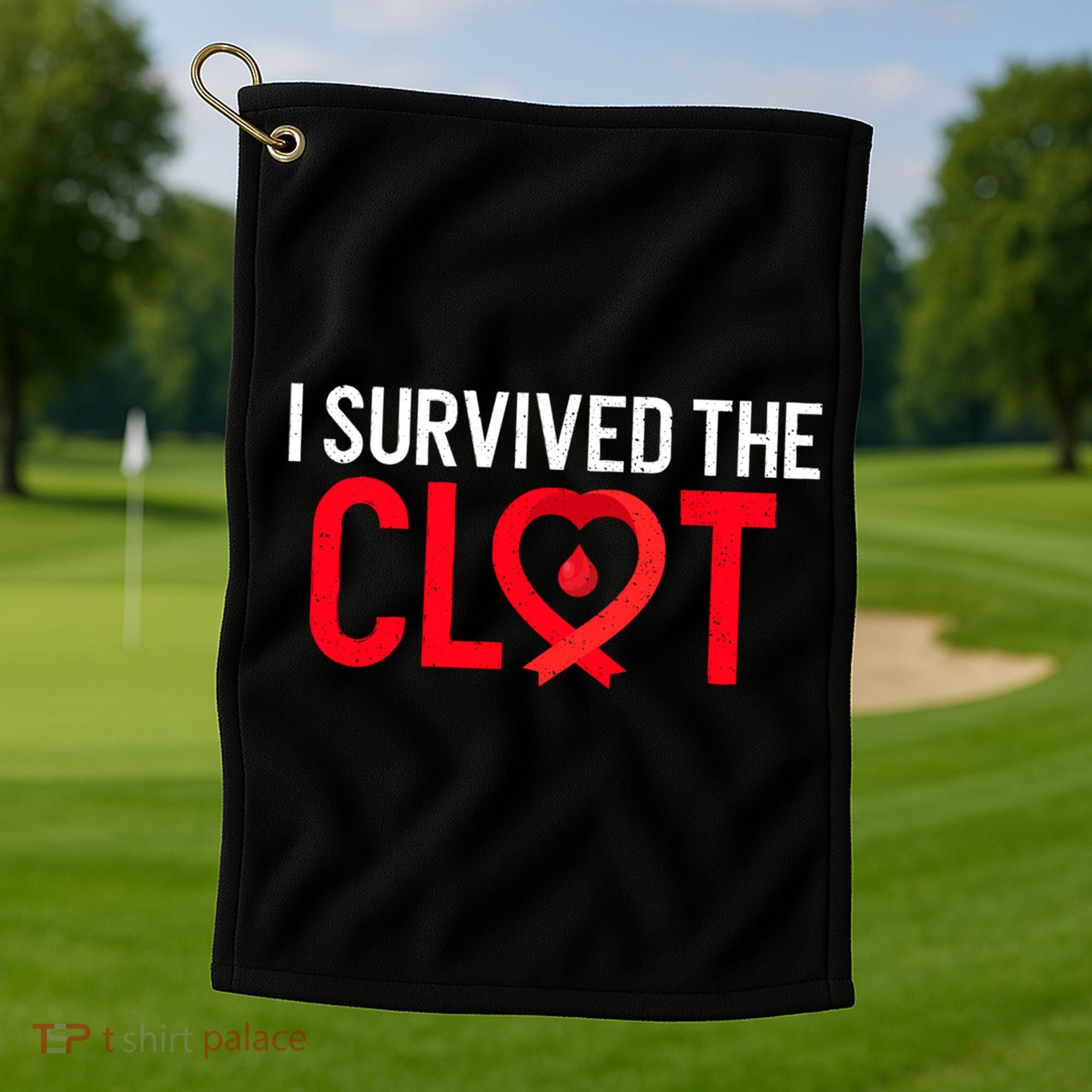 Blood Clot Survived Pe Supporter Pulmonary Embolism Survivor Cool Gift Golf Towel