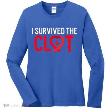 Blood Clot Survived Pe Supporter Pulmonary Embolism Survivor Cool Gift Women's Long Sleeve Shirt