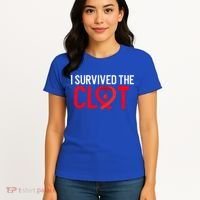 Blood Clot Survived Pe Supporter Pulmonary Embolism Survivor Cool Gift Women's T-Shirt thumb 4