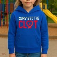 Blood Clot Survived Pe Supporter Pulmonary Embolism Survivor Cool Gift Kids Hoodie thumb 3