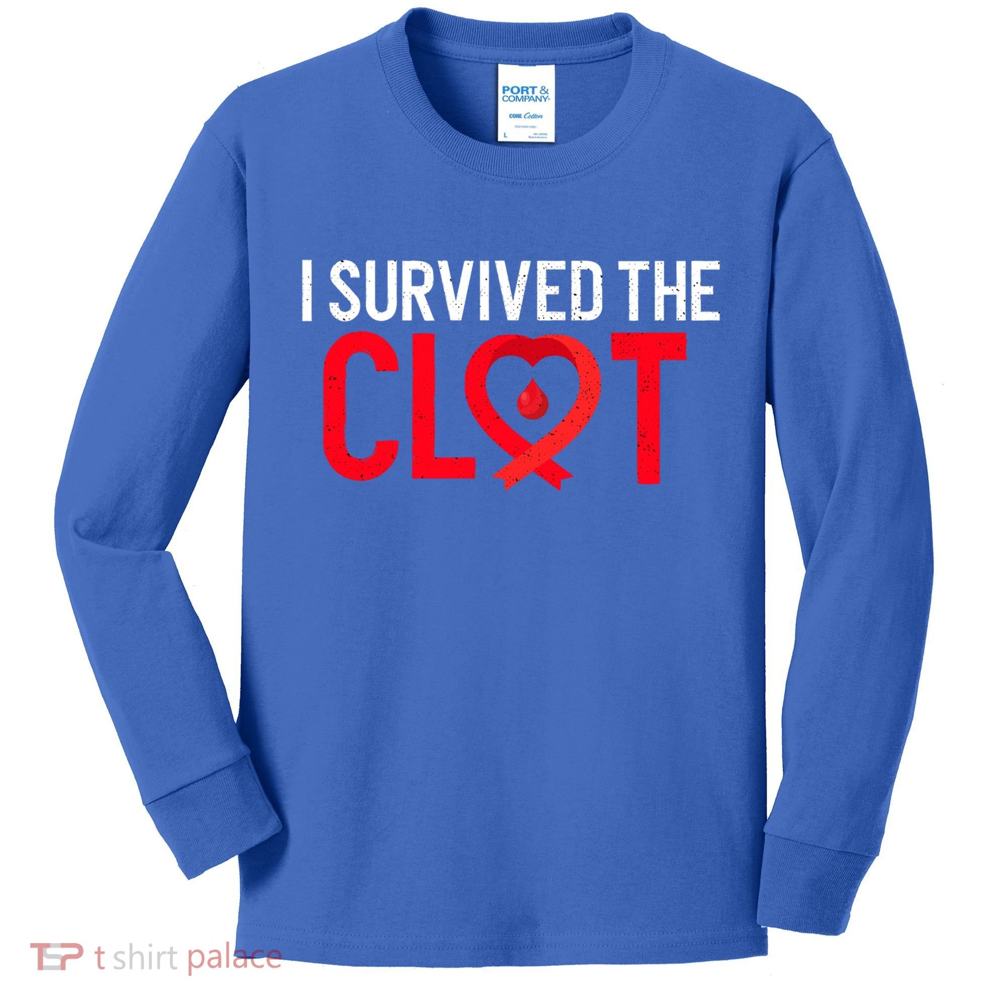 Blood Clot Survived Pe Supporter Pulmonary Embolism Survivor Cool Gift Kids Long Sleeve Shirt