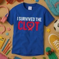 Blood Clot Survived Pe Supporter Pulmonary Embolism Survivor Cool Gift Kids T-Shirt thumb 3