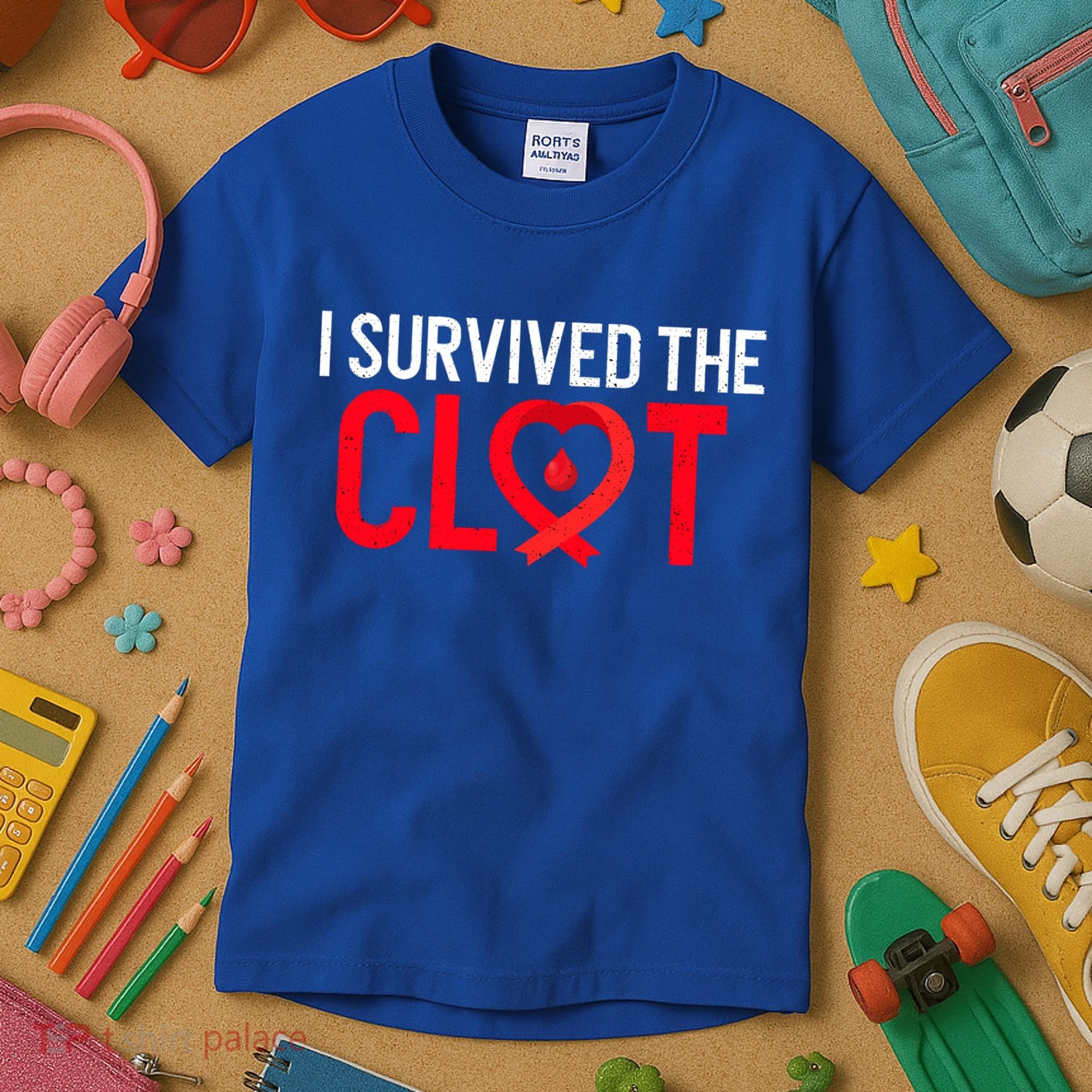 Blood Clot Survived Pe Supporter Pulmonary Embolism Survivor Cool Gift Kids T-Shirt